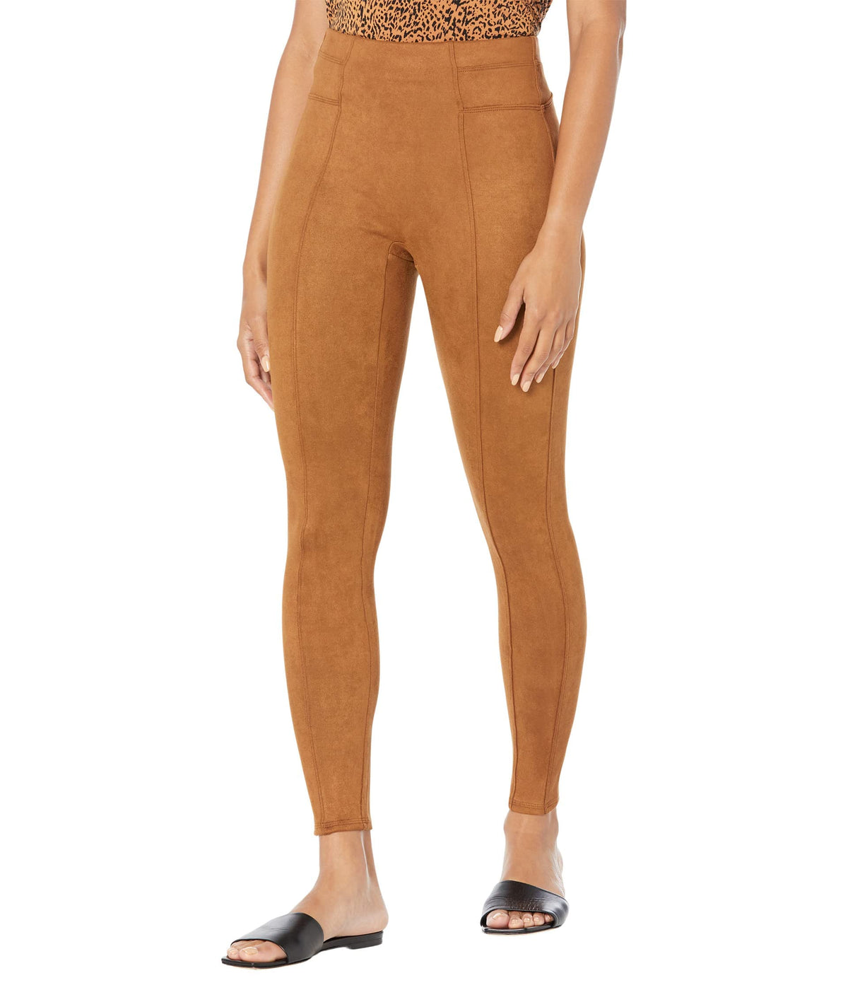 SPANX Faux Suede Leggings Rich Caramel 1X - Regular 27