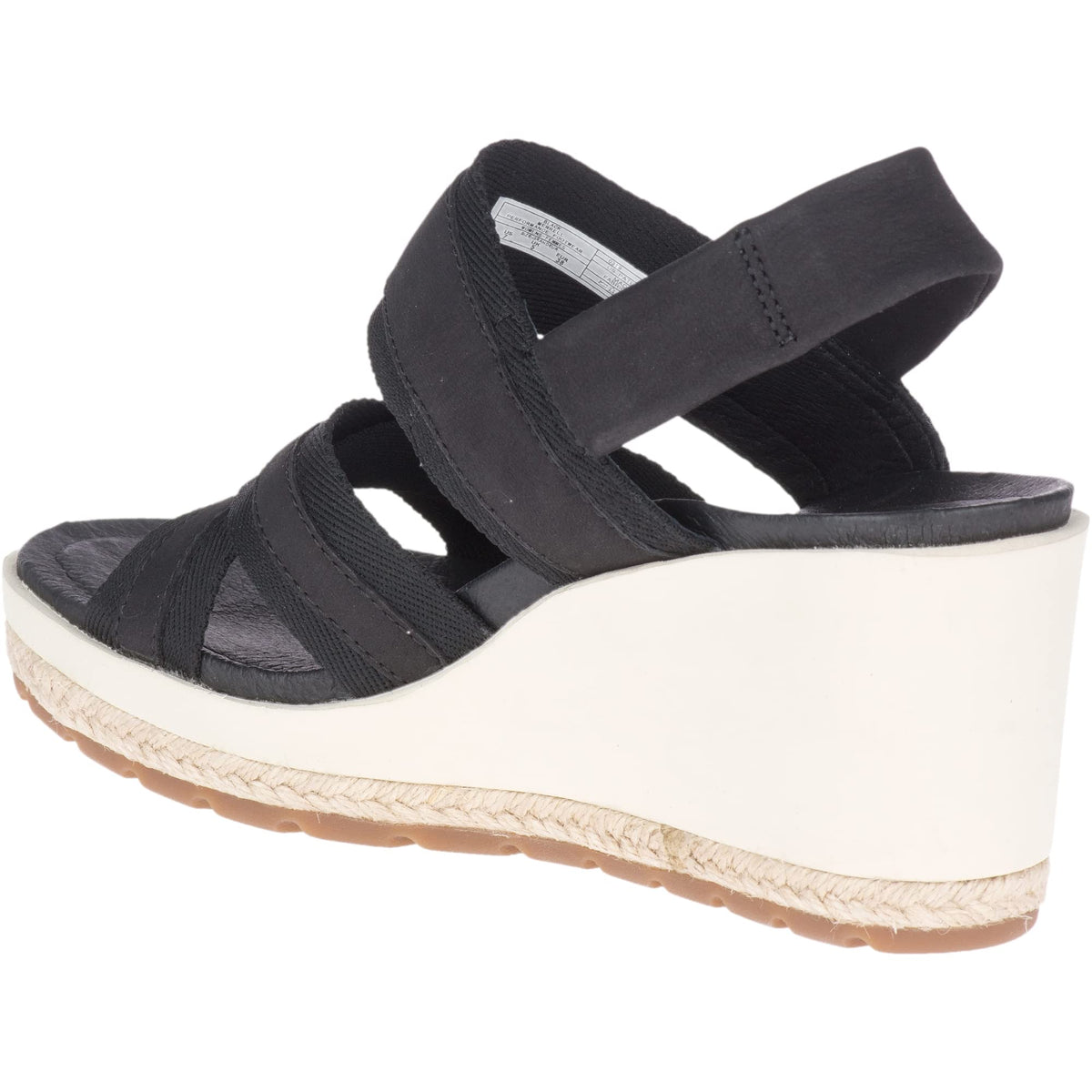 Merrell womens Kaiteri Wedge Strap Sandal, Black, 9 US