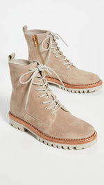 Vince Women's Cabria Lug Sole Boots, Cobblestone, Tan, 6 Medium US