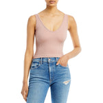 Free People Solid Rib Brami for Women - Scoop Neckline with Thick Shoulder Straps and Square Back, Comfortable Fit Brami Rose XS-SM (Women's 0-6) One Size