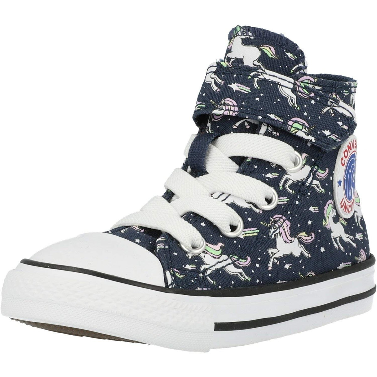 Converse Girl's Chuck Taylor All Star Unicorn Print Velcro High Top Sneaker 5 Toddler Navy/Black/White