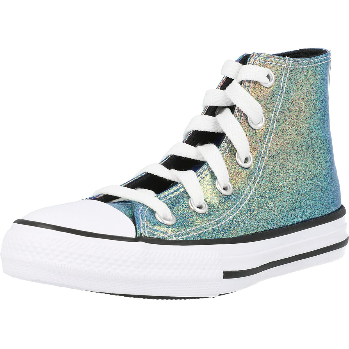 Converse Chuck Taylor All Star Hi Iridescent Glitter White/Black Synthetic 4½ US Junior