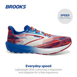 Brooks Men’s Launch 10 Neutral Running Shoe - White/Tango/Surf - 11 Medium