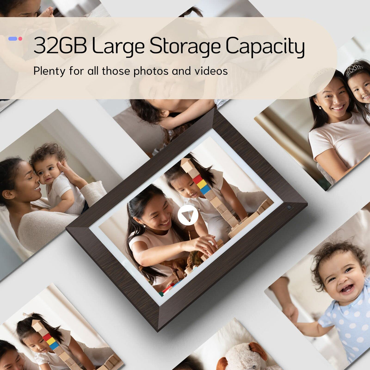 NexFoto 11 Inch Smart 32GB Digital Picture Frame 1080P, Wi-Fi Photo Frame with IPS Touch Screen, Motion Sensor, Easy Setup to Share Photos or Videos via App Email Instantly, Gift for Grandparents