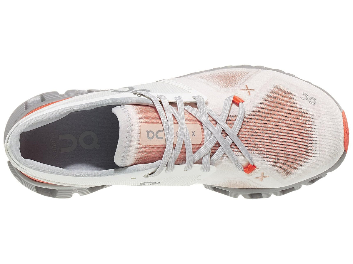 On Women's Cloud X 3 Sneakers, Ivory/Alloy, 11 Medium US