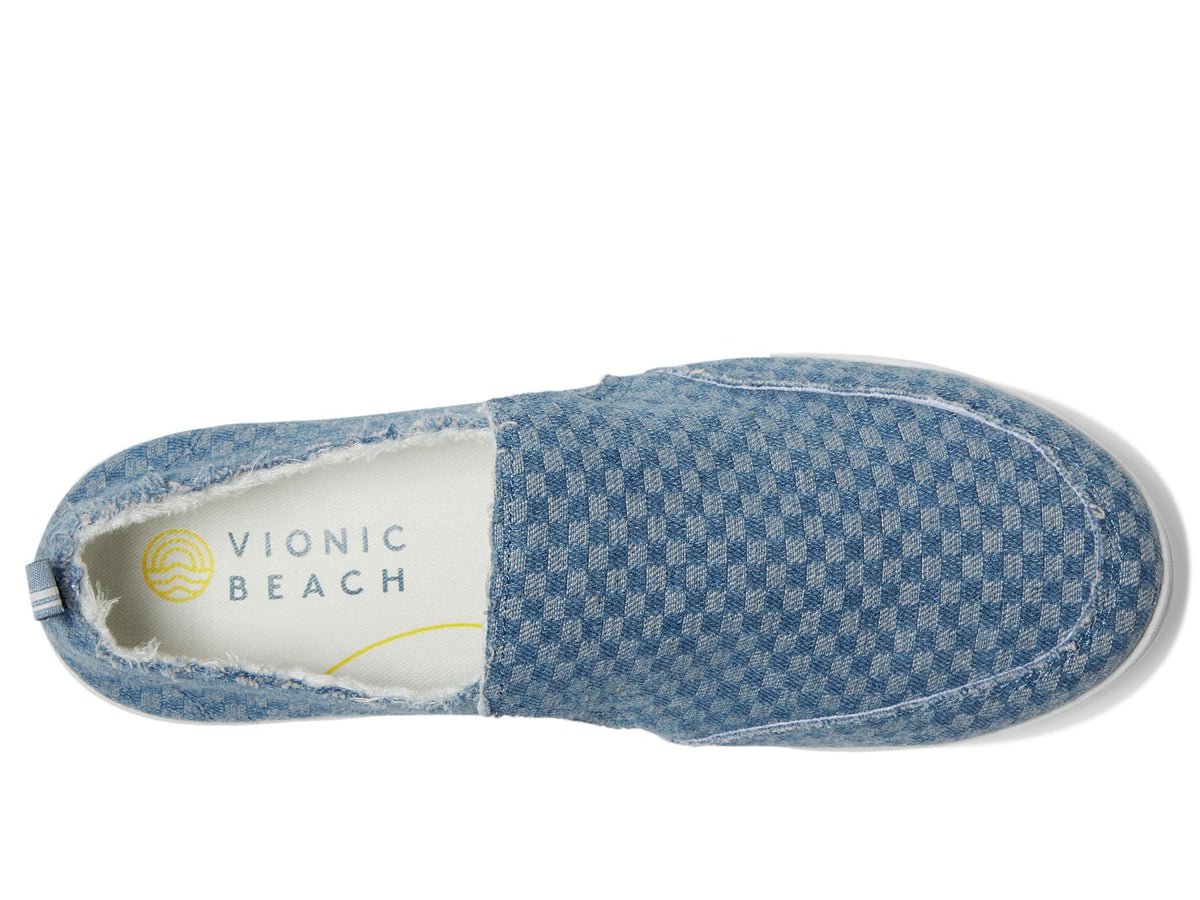VIONIC Women's Malibu Slip-On Loafer, Checkered Denim, 11