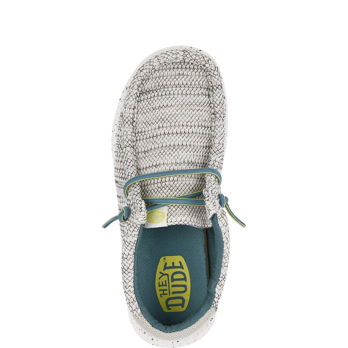 HEYDUDE Boy's Wally Heathered Mesh Charcoal Size 3 | Youth's Shoes | Youth Slip-on Loafers | Comfortable & Light-Weight