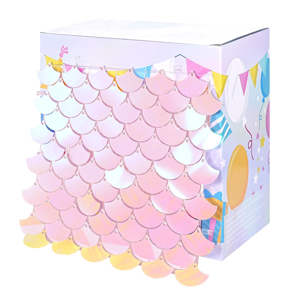 Shimmer Wall Backdrop Mermaid Panel - Glitter Panels 4ftx6ft Fish Scales Balloons Kit for Birthday Anniversary Engagement Bachelorette Parties Decorations