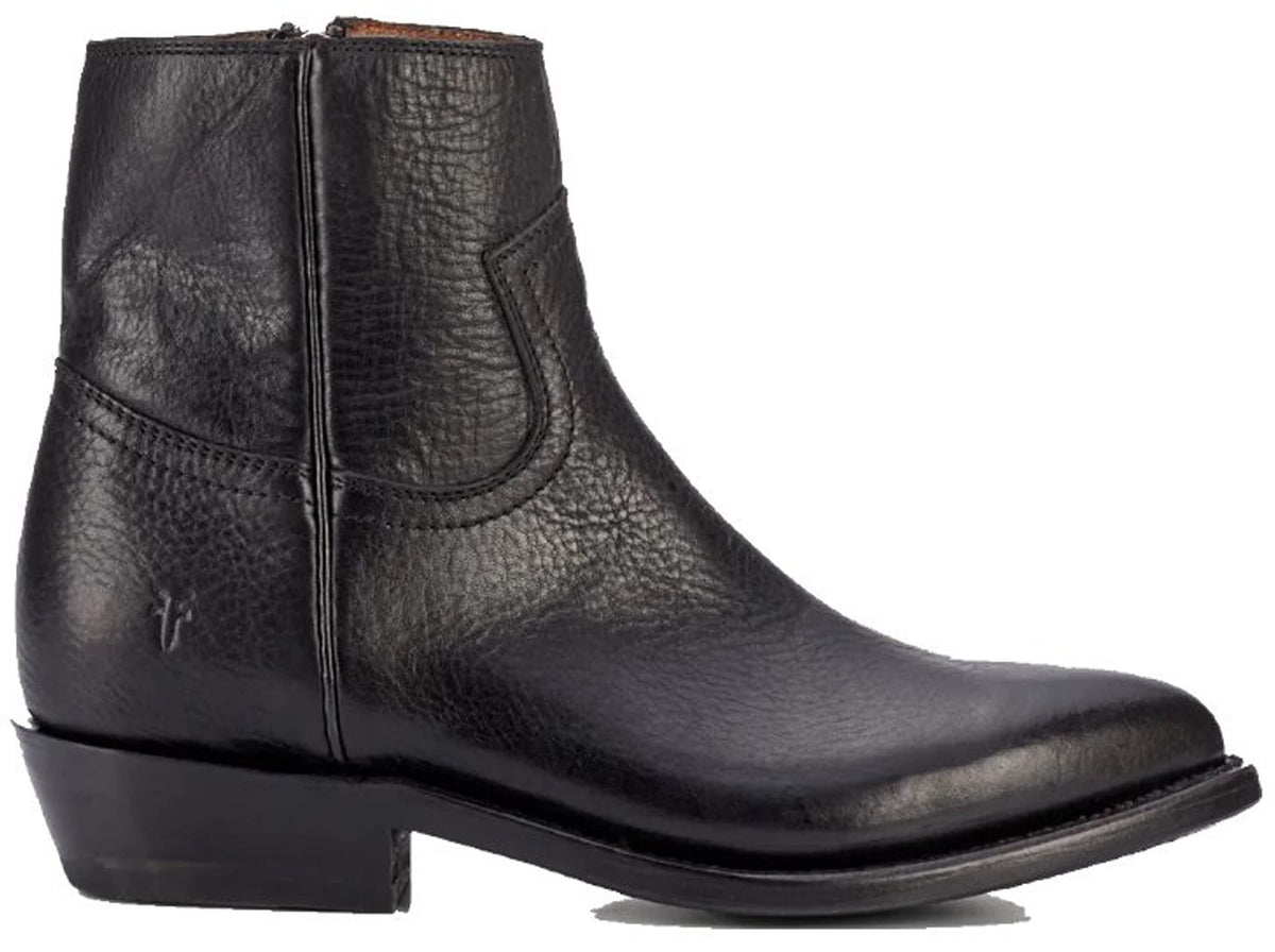 Frye Billy Inside Zip Booties for Women Crafted from Antiqued Pull-Up Leather with Wellington Stitchwork and Piping, Brass Hardware, and Inside Zipper – 5 ¾” Shaft Height, Black - 7.5M