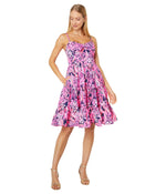 Lilly Pulitzer Adalia Knee Length Cotton Dress Low Tide Navy Flirty Fins and Feathers 12