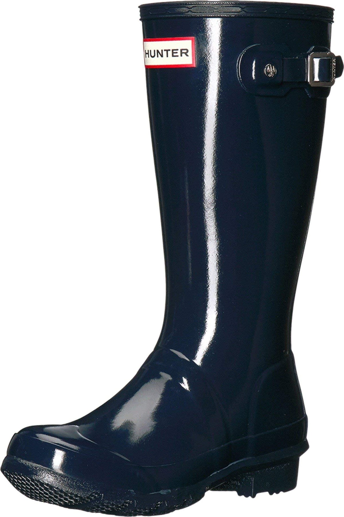 Hunter® Original Kids' Gloss Rain Boots for Kids – Knee High Design – Cushioned Footbed – Nylon Lining Navy 3 Little Kid M