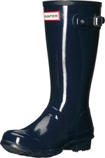Hunter® Original Kids' Gloss Rain Boots for Kids – Knee High Design – Cushioned Footbed – Nylon Lining Navy 3 Little Kid M