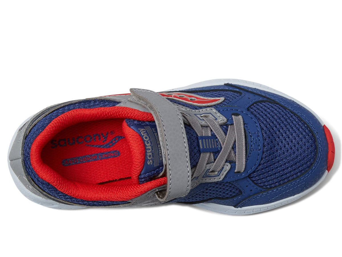 Saucony Cohesion 14 Alternative Closure Running Shoe, NAVY/RED, 4.5 Wide US Unisex Big_Kid