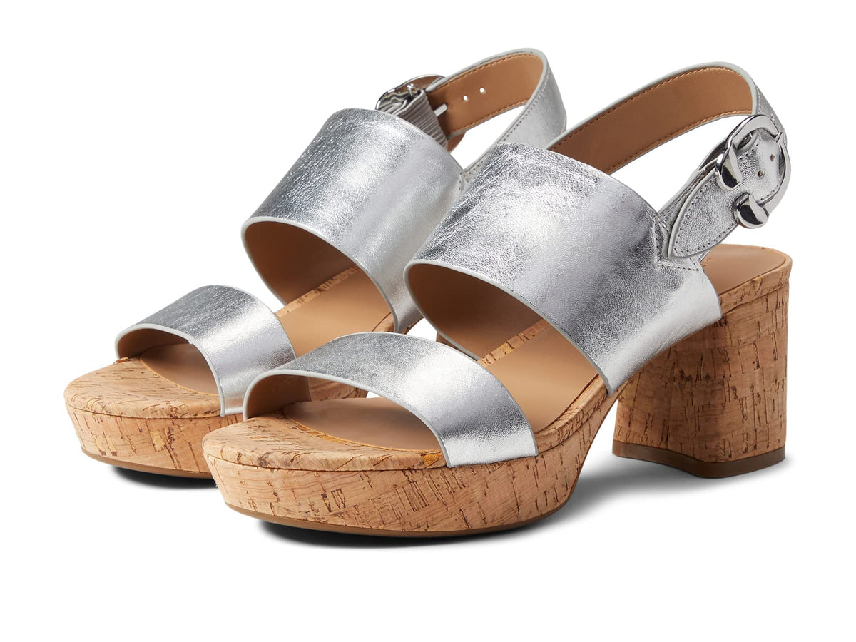 Aerosoles Camera Silver Metallic Leather 5 B (M)