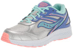 Saucony Core Cohesion 14 LTT Running Shoe, Silver/Periwinkle/Turq, 13.5 US Unisex Big Kid