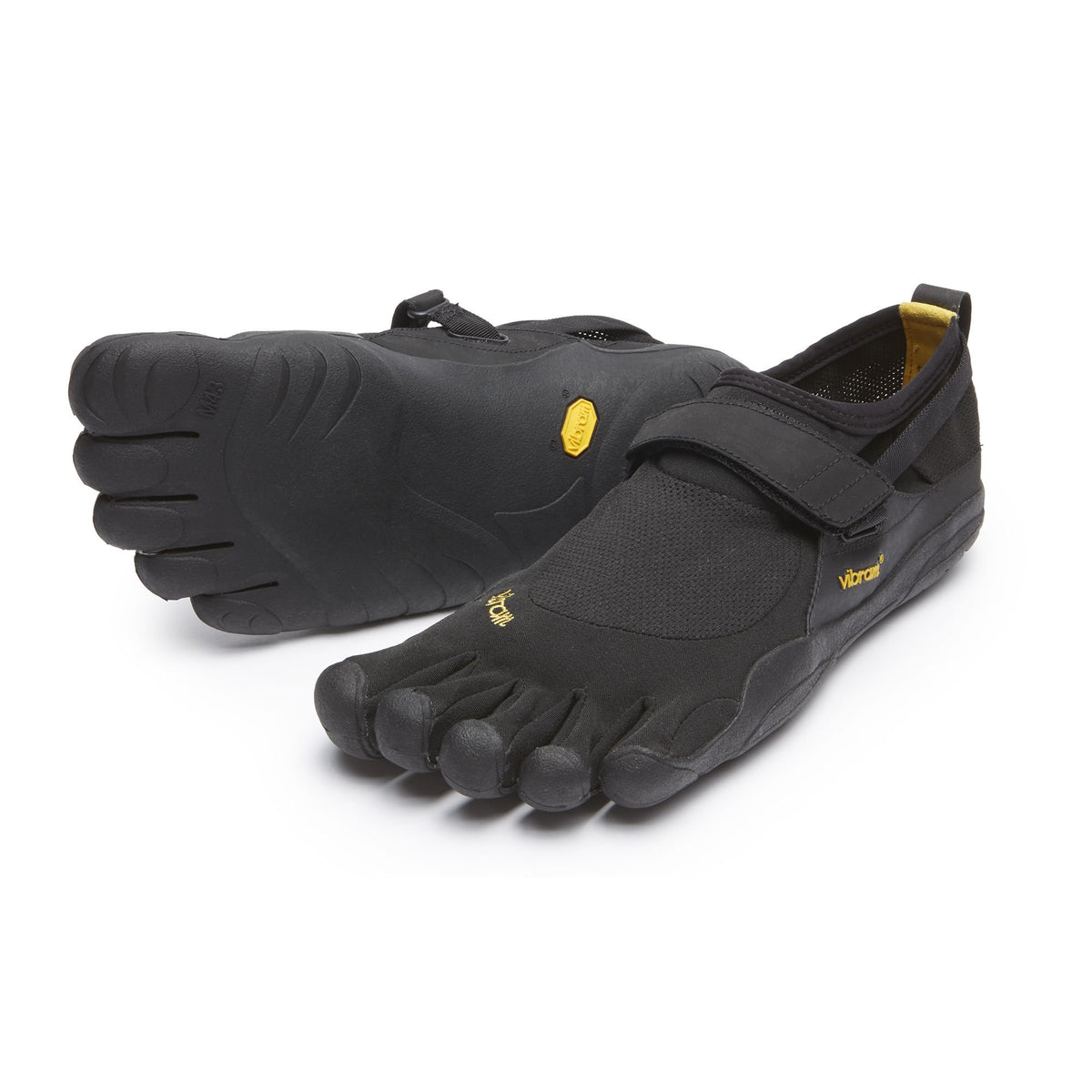 Vibram FiveFingers Men's KSO Barefoot Shoes Black/Black 43 & Toesock Bundle