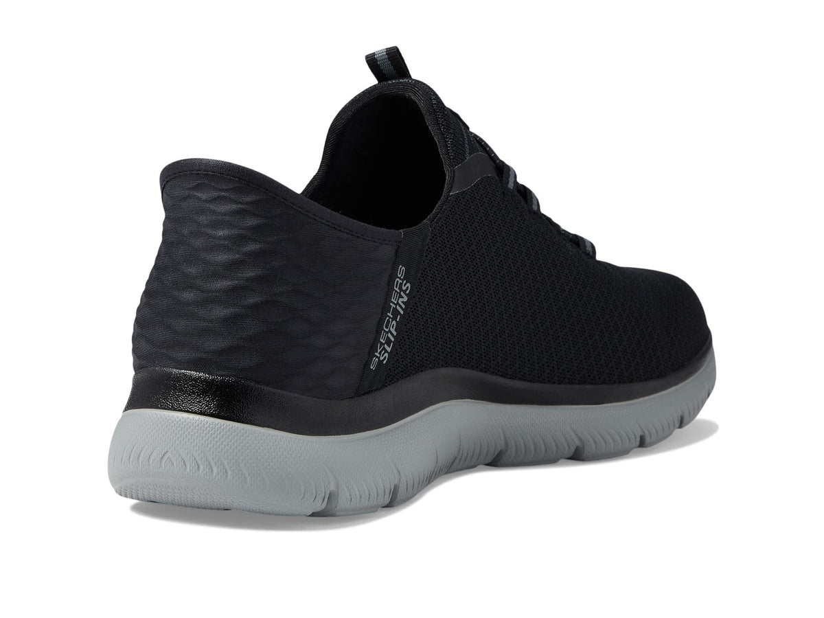 Skechers Men's Summits High Range Hands Free Slip-in Sneaker, Black/Charcoal, 10