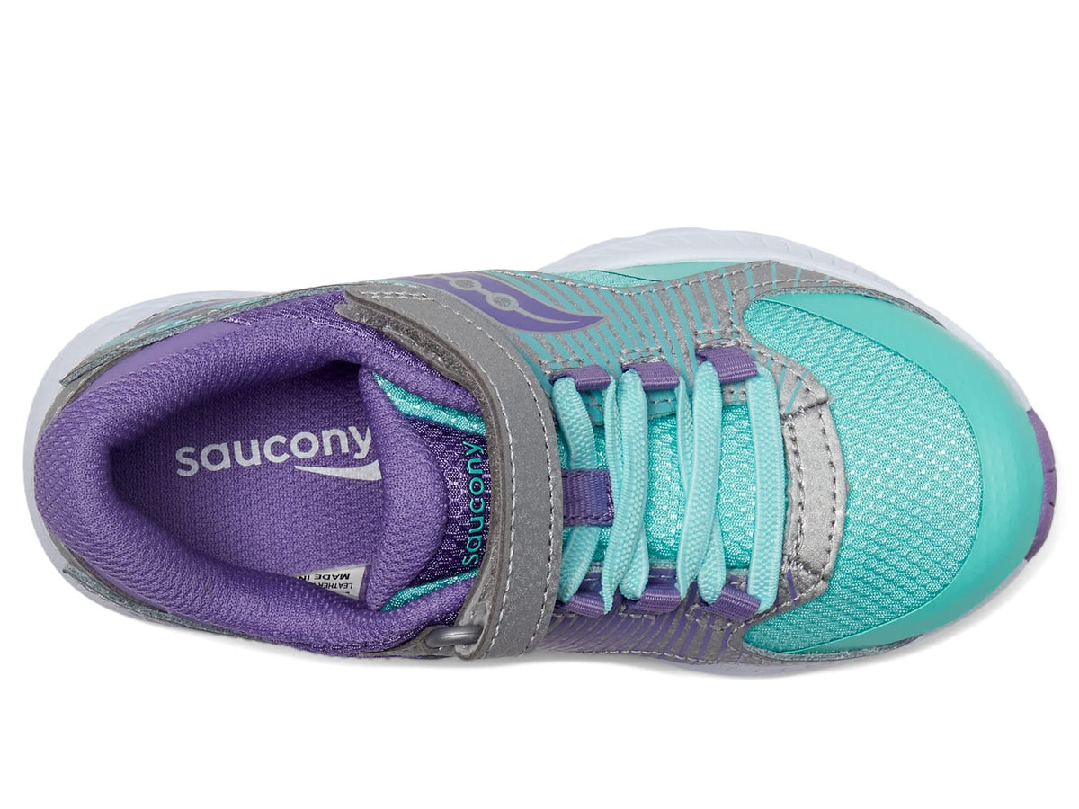 Saucony® Kids Velocer A/C Summer Shoes for Kids – Molded EVA Construction – Rubber Outsole (Little Kid/Big Kid) Mint/Purple 1 Little Kid W