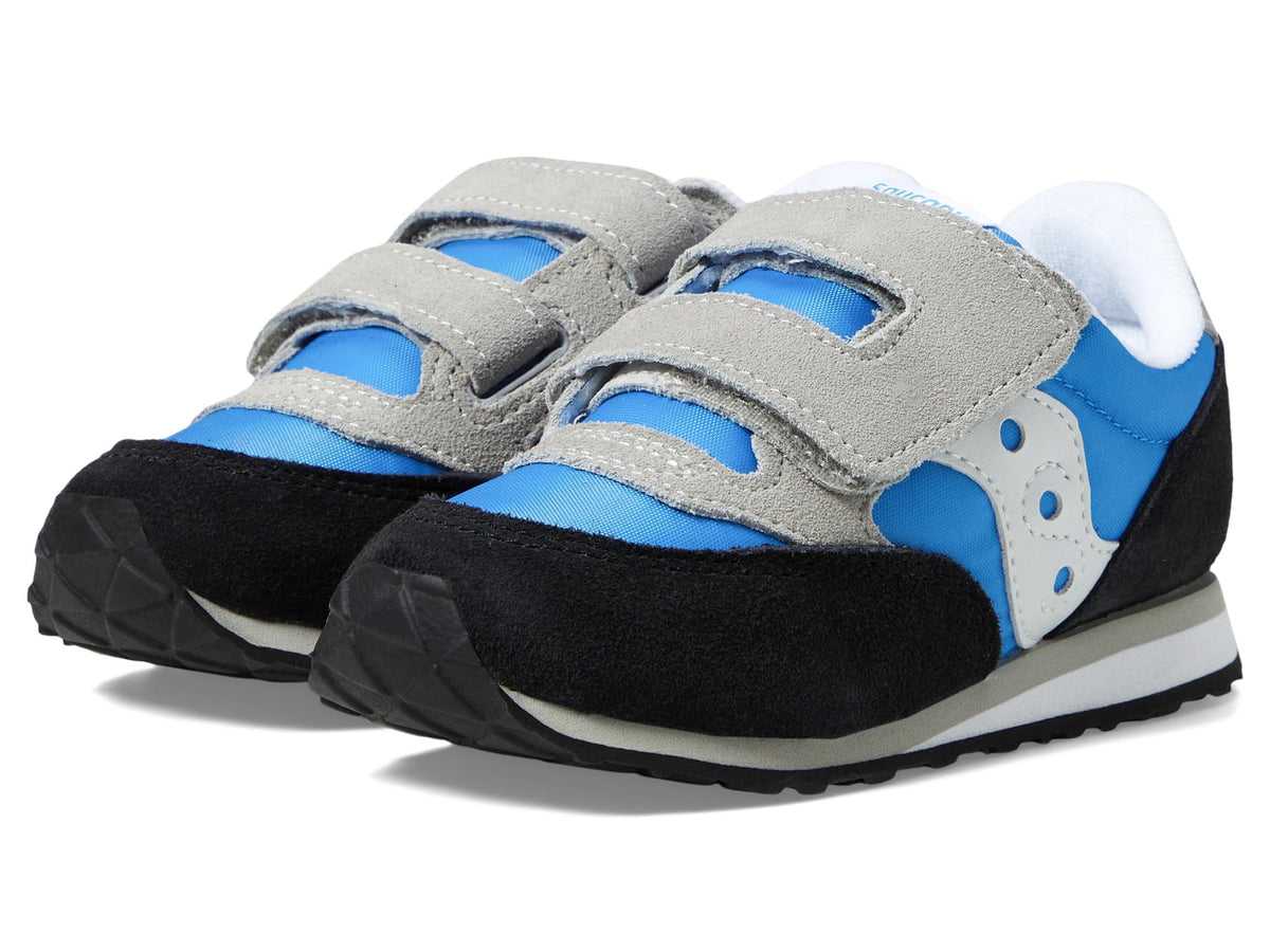 Saucony Jazz Hook & Loop Sneaker (Toddler/Little Kid), Blue/Black/Grey, 7 US Unisex