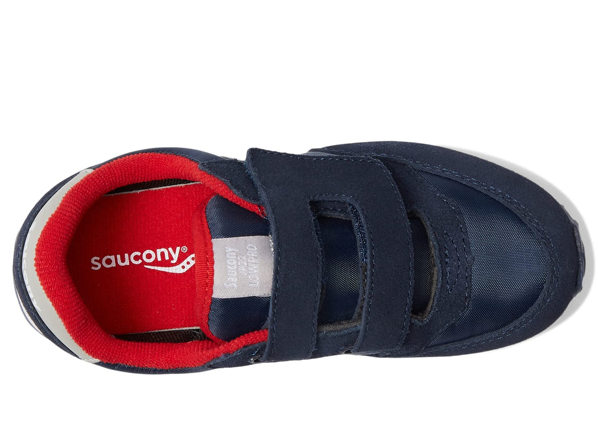 Saucony Baby Jazz Hook & Loop Sneaker, Navy/Grey/Red, 10.5 US Unisex Little Kid