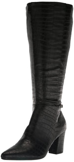 LifeStride womens Stratford-wc Knee High Boot, Black Croco, 8.5 Wide US