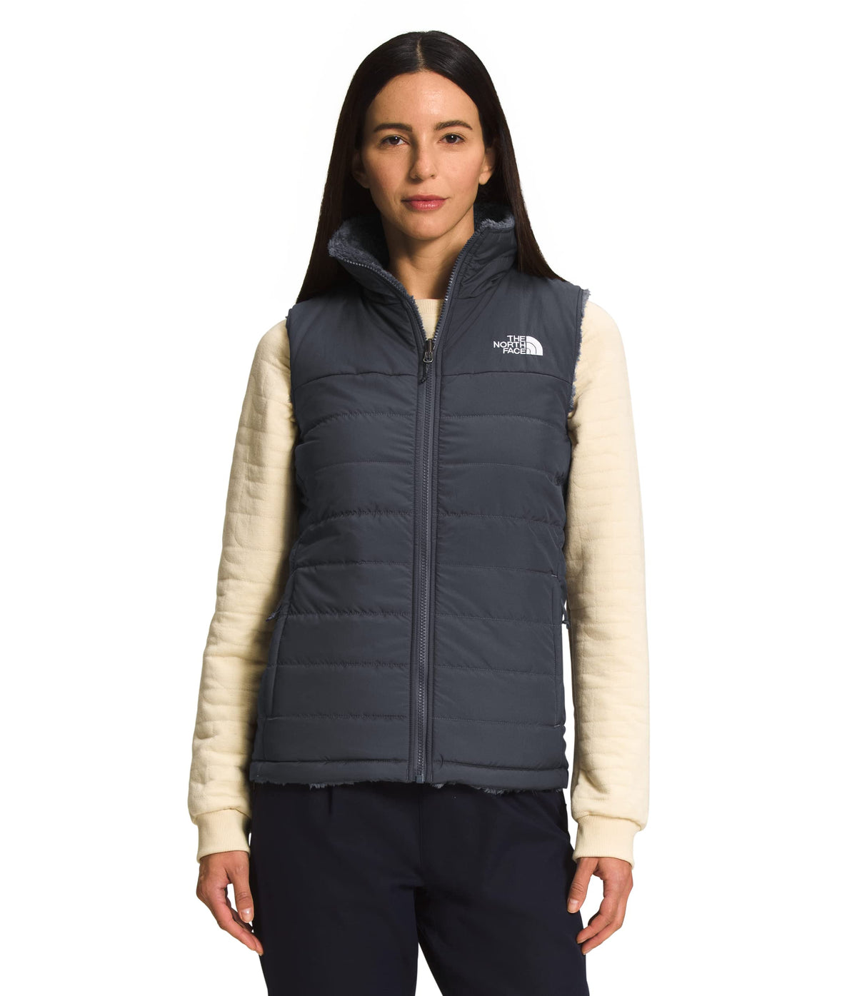 THE NORTH FACE Women's Mossbud Insulated Reversible Vest, Vanadis Grey, XX-Large