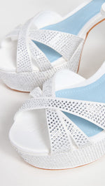 SCHUTZ Women's Keefa Crystal Sandals, White, 7.5 Medium US