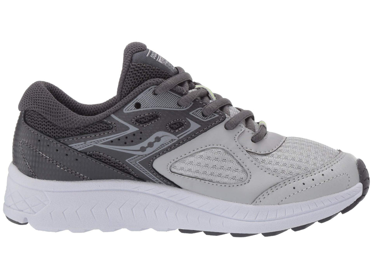 Saucony Boy's S-Cohesion 13 LTT (Little Kid/Big Kid) Grey/Citron Leather/Mesh 3 Little Kid M