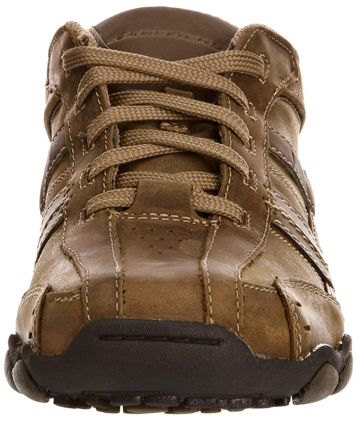 Skechers Mens Diameter Vassell Lace Up Leather Casual Shoe Brown Brown Leather UK Size 12 (EU 47.5, US 13)