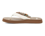 Sanuk Yoga Mat Vintage Floral | Flip Flops for Women | Yoga Sandals For Women | Women's Beach Sandals | Memory Foam Footbed, White, 11