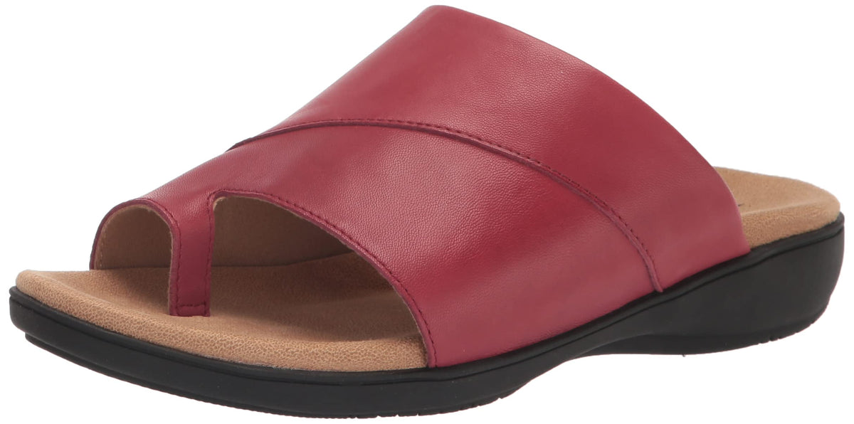 Trotters Women's Flat Sandals, Dark Red, 9.5 Wide