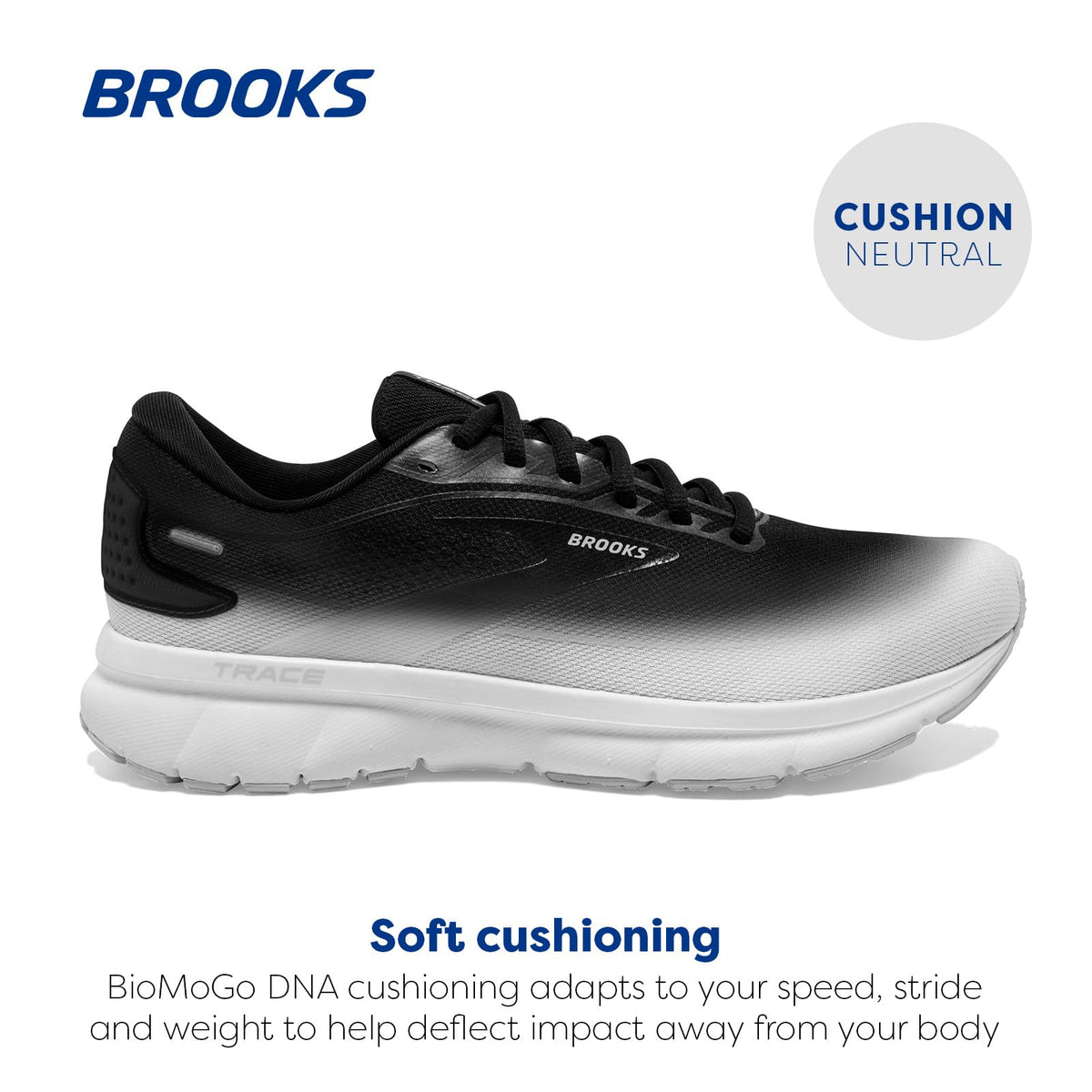 Brooks Women’s Trace 2 Neutral Running Shoe - Black/Lilac/White - 10 Medium