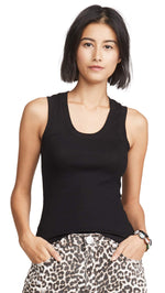 Free People Women's U Neck Tank, Black, L