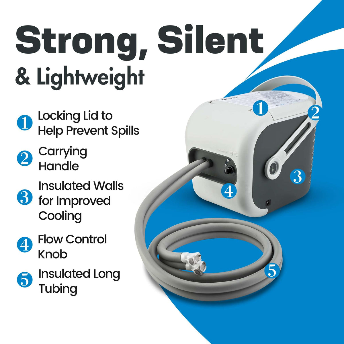 Ossur Cold Rush Therapy Machine System with Knee Pad - Ergonomic, Adjustable Knee Ice Pack Wrap - Quiet, Lightweight Ice Pack for Knee - Strong Cryotherapy Ice Machine for Knee After Surgery