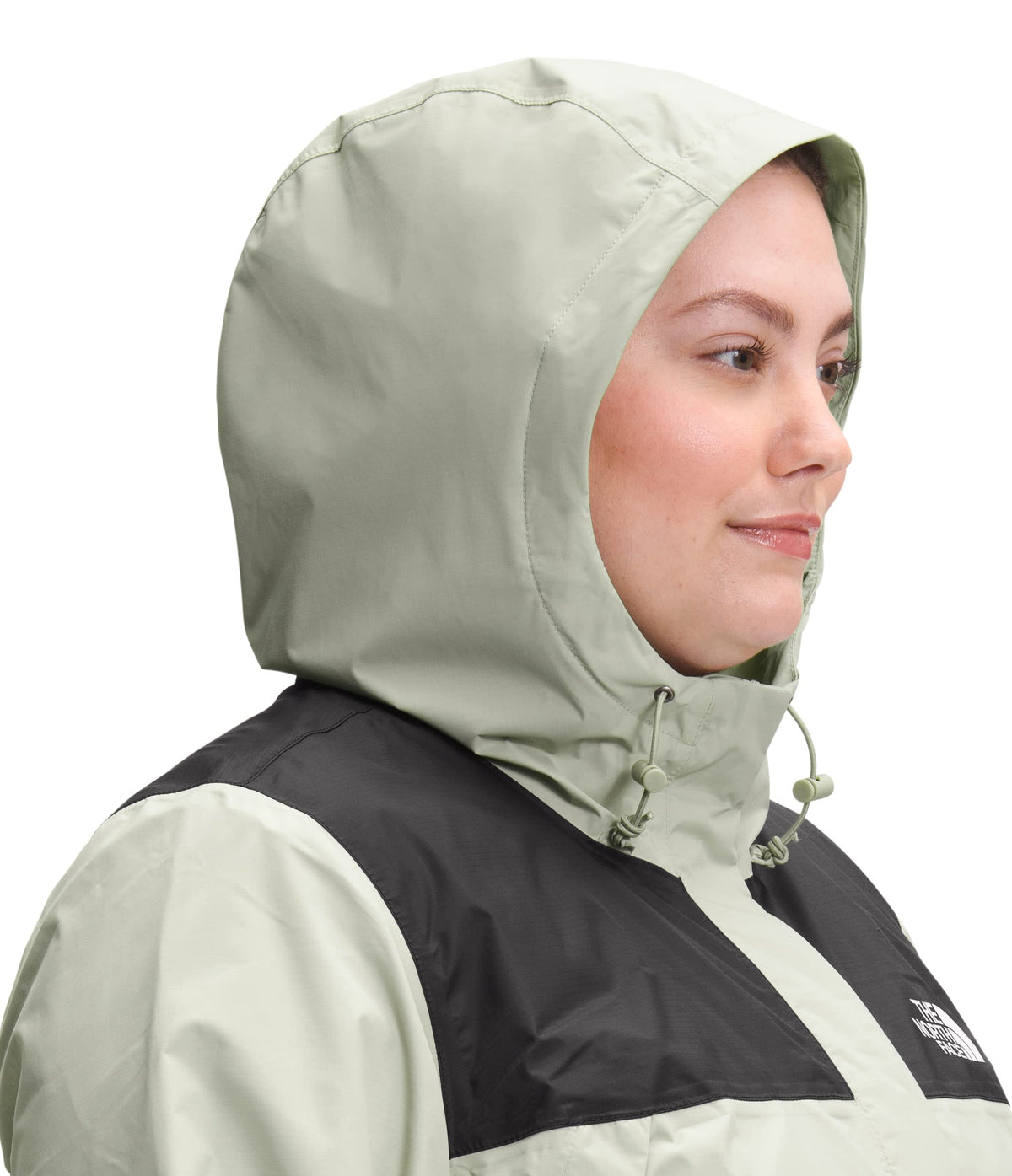 THE NORTH FACE Women's Waterproof Antora Jacket (Standard and Plus Size), TNF Black/Tea Green, 1X