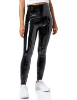 SPANX Women's Black Patent Faux Leather Leggings Size X-Large