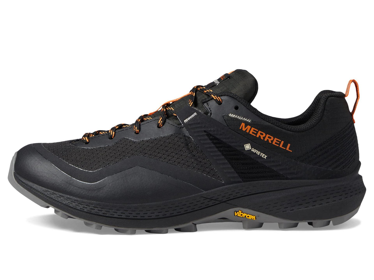 Merrell MQM 3 Gore-TEX Running Shoes for Men - Lace up Closure with Mesh Footbed, Practical and Stylish Runners Black/Exuberance 9.5 M
