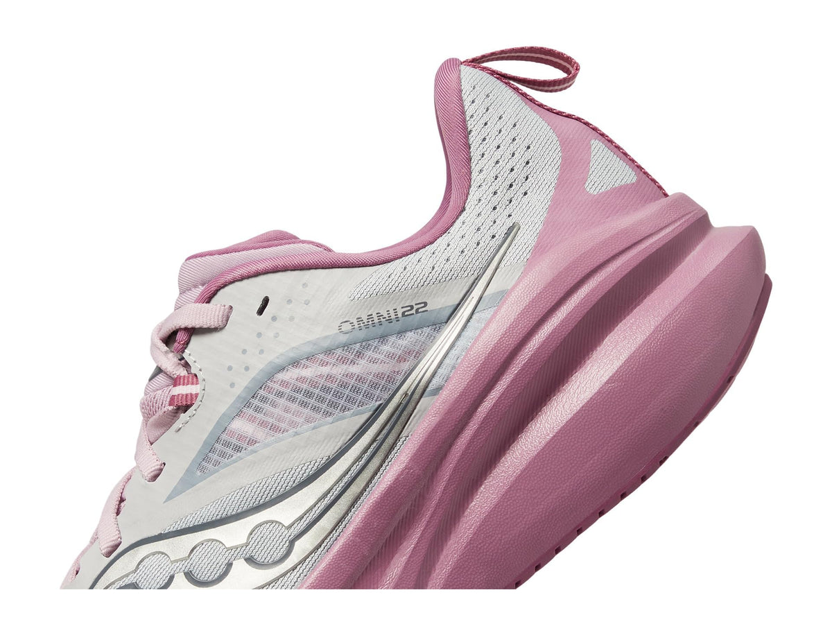 Saucony Women's Omni 22 Sneaker, Cloud/Orchid, 7.5 Wide