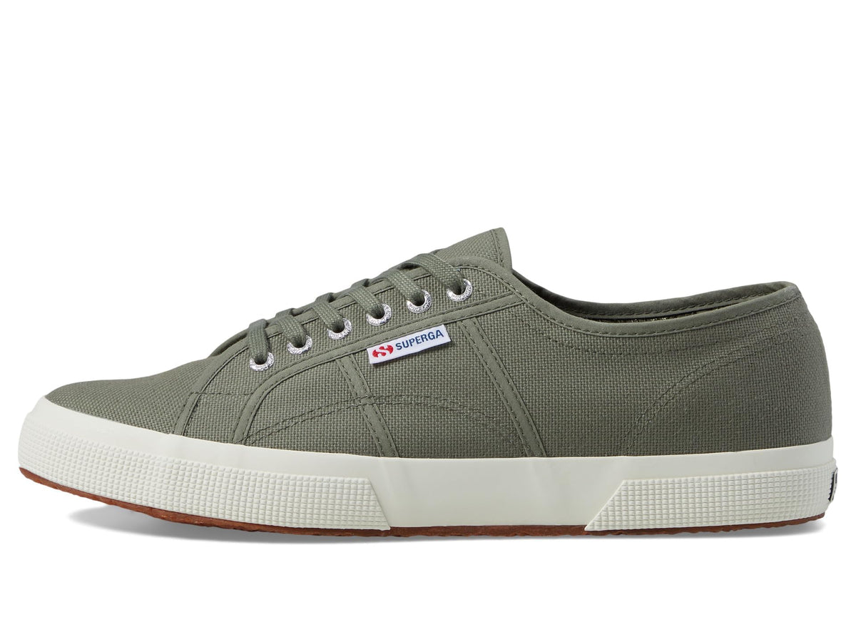 Superga 2750 COTU Classic Sneaker - Unisex Sneakers - Soft Textile Lining - Cushioned Footbed - Metal Eyelets Grey Greenish/Full Avorio EU 44 (US Men's 10.5) Medium