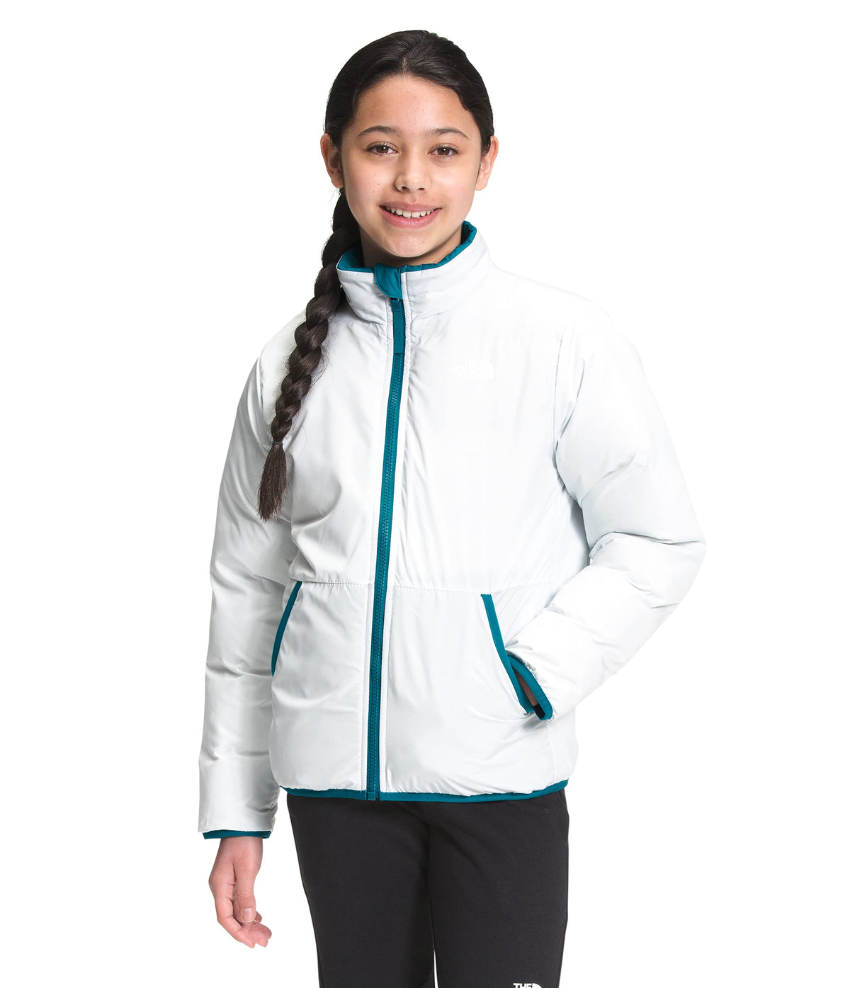 THE NORTH FACE Teen Reversible Andes Jacket, Deep Lagoon, X-Large
