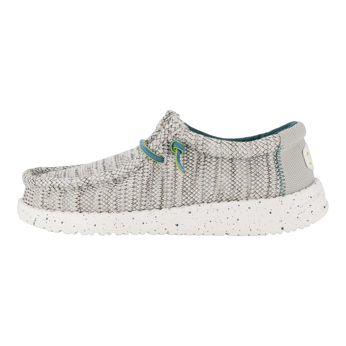 HEYDUDE Boy's Wally Heathered Mesh White Size 7 | Toddler's Shoes | Toddler Slip-on Loafers | Comfortable & Light-Weight