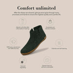 Glerups 100% quality wool mix Boot Slipper with rubber sole - Unisex - Forest - Size 5