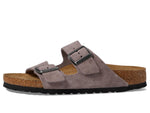 Birkenstock Women's Arizona Soft Footbed-Suede Sandal, Faded Purple, 6-6.5