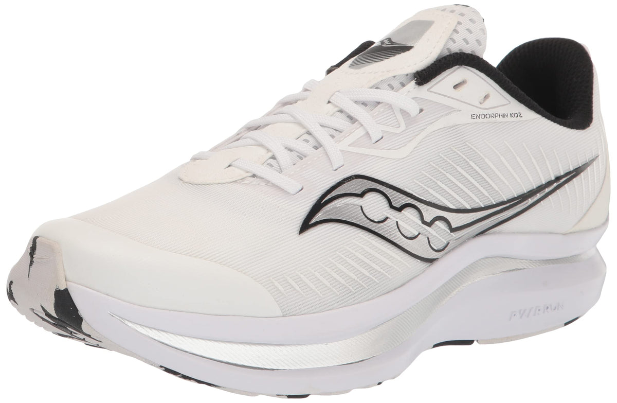 Saucony Endorphin Sneaker, White/Black, 6 US Unisex Big Kid