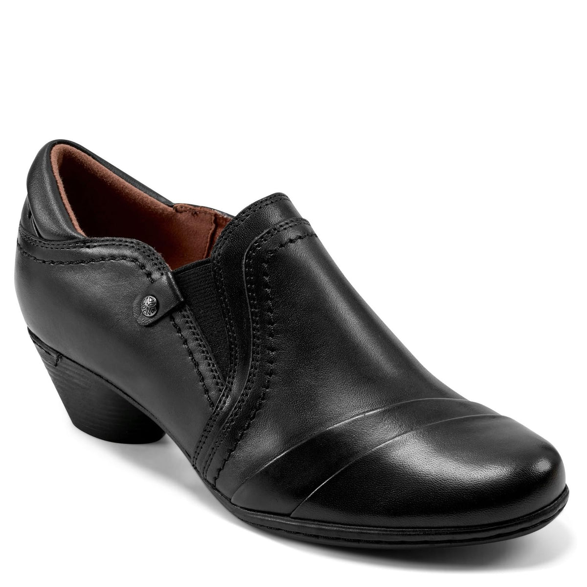 Rockport Cobb Hill Laurel Slip-on Women's Heeled Sandal - Black Leather - 7.5