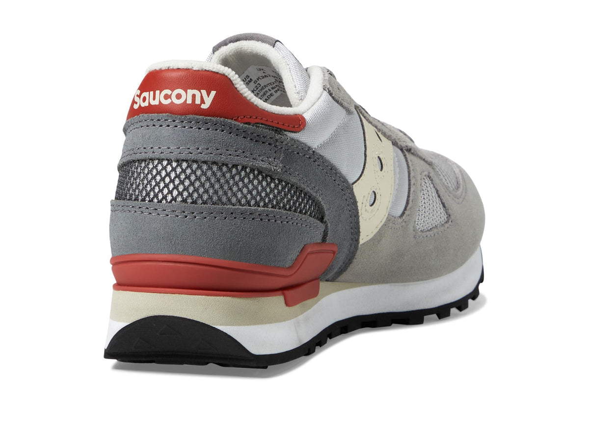 Saucony® Originals Kids Shadow Original Sneakers for Kids – Mesh and Suede Upper – EVA Midsole Grey/Red 3 Little Kid M
