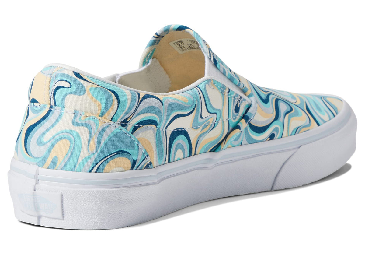 Vans Classic Slip On Skate Shoes Size 9 Swirl Turquoise