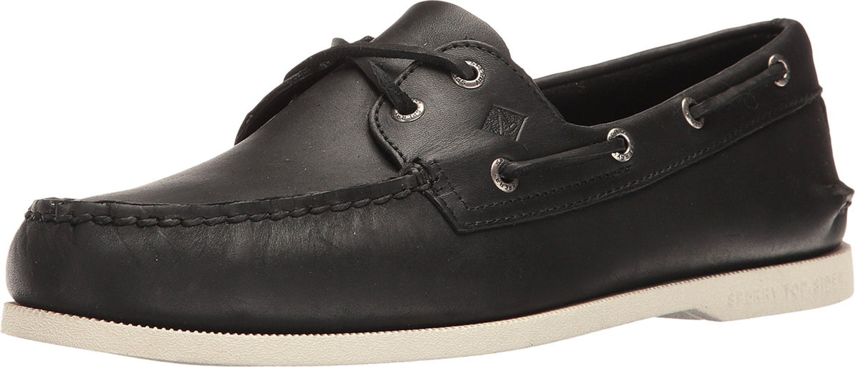 Sperry Men's Authentic Original 2-Eye Boat Shoe, Black/White, 11 M US