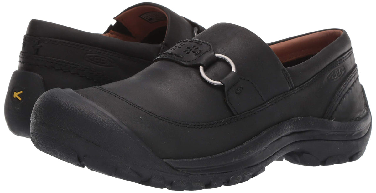 KEEN Women's Kaci 2 Casual Comfortable Leather Slip on Clog 5 Black/Black