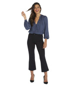 SPANX Ponte Pants for Women The Perfect Black Pant, Cropped Flare (Regular and Plus Sizes) MD - Regular One Size